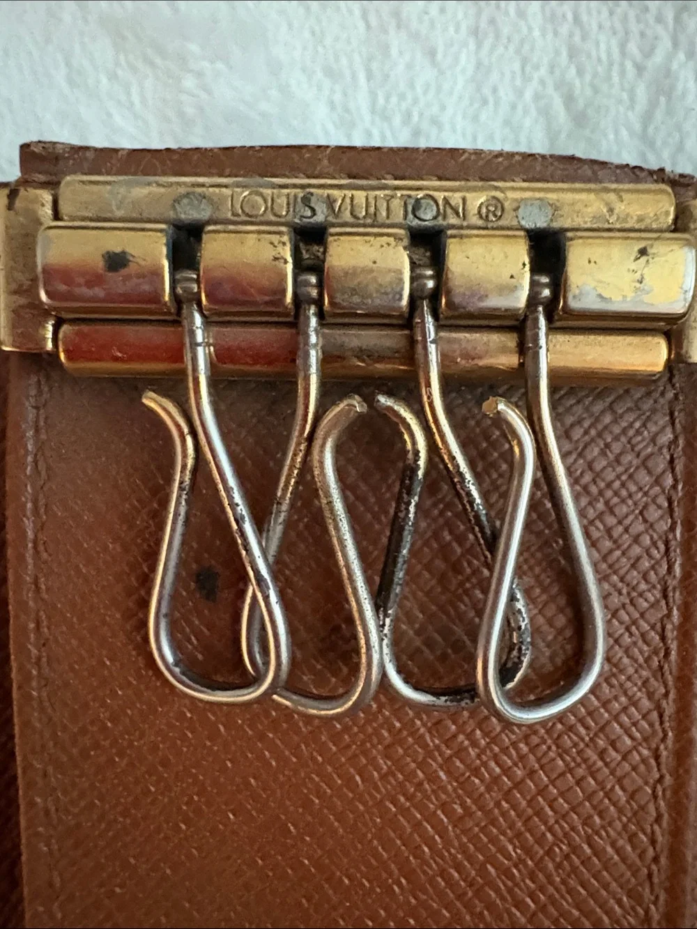 Louis Vuitton Monogram Key Holder Wallet in Brown and Gold